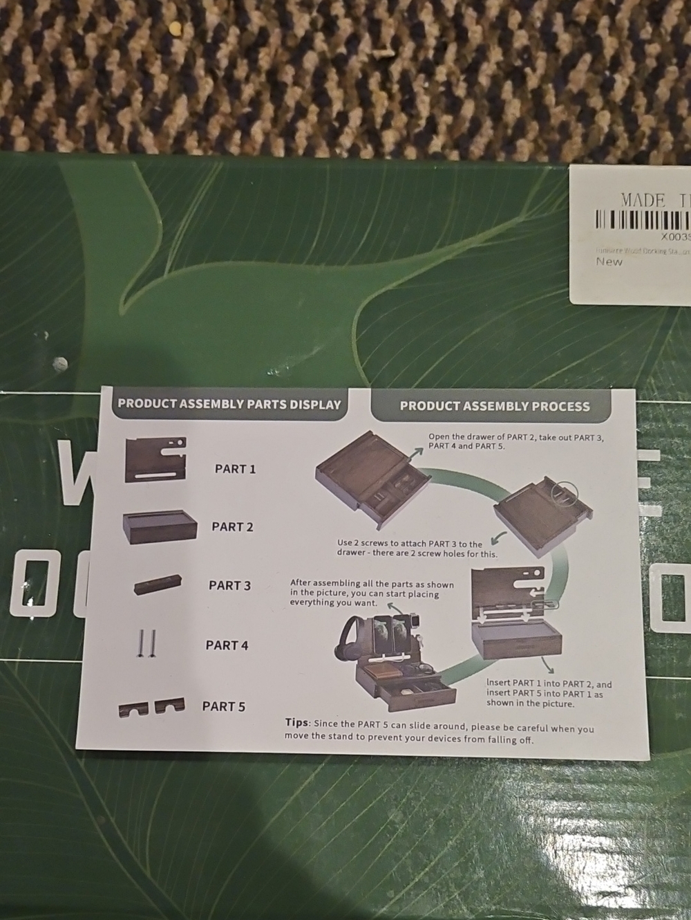 Wood Phone Docking Station - Green